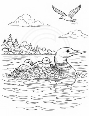 25a loon and chicks