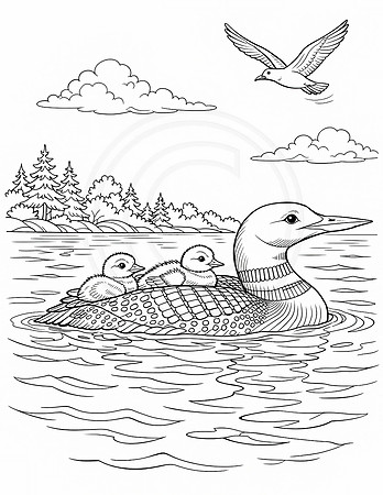 25a loon and chicks