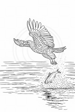2 bald eagle coloring page
