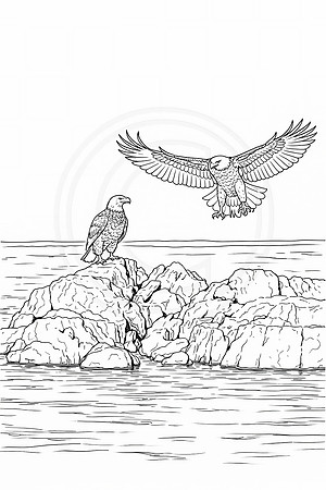 10 bald eagle coloring page