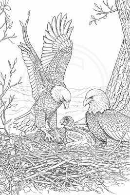 19 bald eagle coloring page