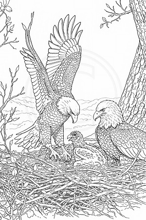 19 bald eagle coloring page
