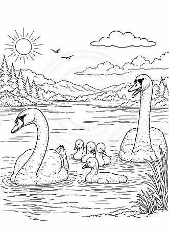 9a swan family (IMG_0554) June 10, 2017