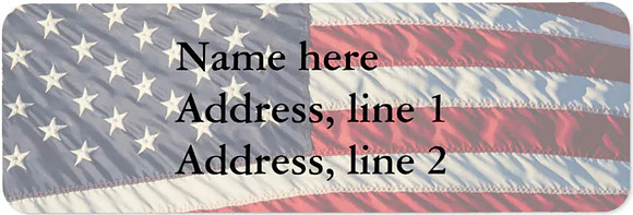 american flag return address label
